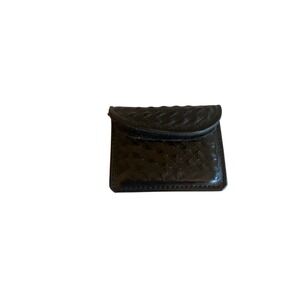 Vintage Don Hume Leather Black Coin Pouch‎ Hook Loop Closure Belt Slide